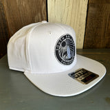SOUTH BAY PATCH (Navy Colored Patch) 6 Panel Mid Profile Snapback Hat - White