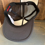 Hermosa Beach ROPER Trucker Hat - Black/White (Flat Brim)