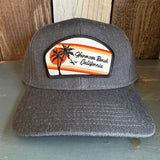 Hermosa Beach RETRO SUNSET Premium 6-Panel Low Profile Snapback Hat - Heathered Black