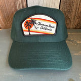 Hermosa Beach RETRO SUNSET 6 Panel Mid Profile Baseball Cap - Dark Green