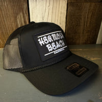 Hermosa Beach ROPER 5 Panel Mid Profile Mesh Back Trucker Hat - Black