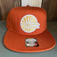 Hermosa Beach CLASSIC LOGO 7 Panel Snapback Hat - Texas Orange