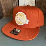 Hermosa Beach CLASSIC LOGO 7 Panel Snapback Hat - Texas Orange