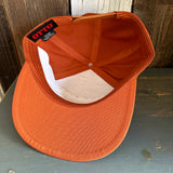 Hermosa Beach AS REAL AS THE STREETS 7 Panel Snapback Hat - Texas Orange