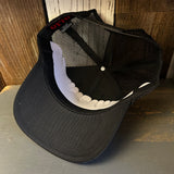 Hermosa Beach OBLIGATORY SUNSET 5 Panel Mid Profile Mesh Back Trucker Hat - Black