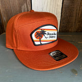 Hermosa Beach RETRO SUNSET 7 Panel Snapback Hat - Texas Orange