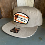 Hermosa Beach RETRO SUNSET 7 Panel Snapback Hat - Khaki