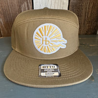 Hermosa Beach CLASSIC LOGO 7 Panel Snapback Hat - Coyote Brown