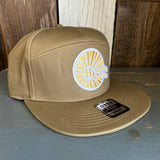 Hermosa Beach CLASSIC LOGO 7 Panel Snapback Hat - Coyote Brown
