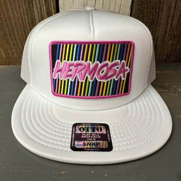 Hermosa Beach HERMOSA '84 Trucker Hat - White (Flat Brim)