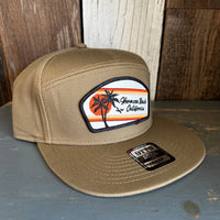 Hermosa Beach SUNSET RETRO 7 Panel Snapback Hat - Coyote Brown