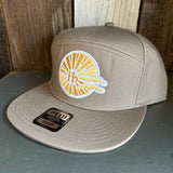 Hermosa Beach CLASSIC LOGO 7 Panel Snapback Hat - Khaki