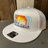 Hermosa Beach 72 & SUNNY Trucker Hat - White (Flat Brim)