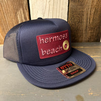 Hermosa Beach WELCOME SIGN Trucker Hat - Navy (Flat Brim)
