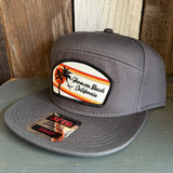 Hermosa Beach RETRO SUNSET 7 Panel Snapback Hat - Charcoal Grey