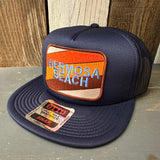 Hermosa Beach GOLF CARTS & YOGAS PANTS Trucker Hat - Navy (Flat Brim)