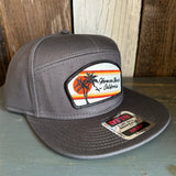 Hermosa Beach RETRO SUNSET 7 Panel Snapback Hat - Charcoal Grey