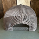 Hermosa Beach CLASSIC LOGO 7 Panel Mid Profile TruckerSnapback Hat - Charcoal Grey
