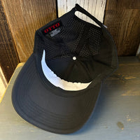 Hermosa Beach SURF HERMOSA :: OPEN DAILY - 6 Panel Low Profile Baseball Cap - Black