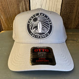 SOUTH BAY SURF (Navy Colored Patch) - 6 Panel Low Profile Baseball Cap - Grey