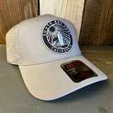 SOUTH BAY SURF (Navy Colored Patch) - 6 Panel Low Profile Baseball Cap - Grey