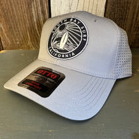 SOUTH BAY SURF (Navy Colored Patch) - 6 Panel Low Profile Baseball Cap - Grey