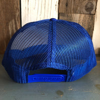 Hermosa Beach SHOREFRONT High Crown Trucker Hat - Royal Blue (Curved Brim)