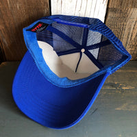 Hermosa Beach HERMOSA'84 High Crown Trucker Hat - Royal Blue (Curved Brim)