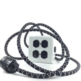 Extō AC/DC Black & White - A Modern Dual-Tamper-Resistant Outlet, 15-AMP Extension Cord