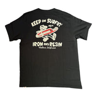 KEEP ON SURFIN' Pocket Tee - Black