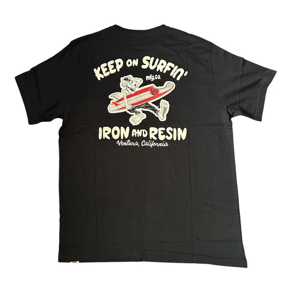 KEEP ON SURFIN' Pocket Tee - Black