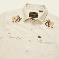 Crosscut Deluxe Short Sleeve Shirt Flower Power : Off White