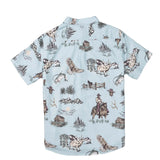 CITY SLICKERS Short Sleeve Button Up Shirt - Sky Grande