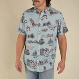 CITY SLICKERS Short Sleeve Button Up Shirt - Sky Grande