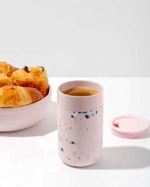lPorter Portable Mug (Ceramic, Blush Terrazzo - 16 oz)