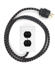 Extō AC/DC Black & White - A Modern Dual-Tamper-Resistant Outlet, 15-AMP Extension Cord