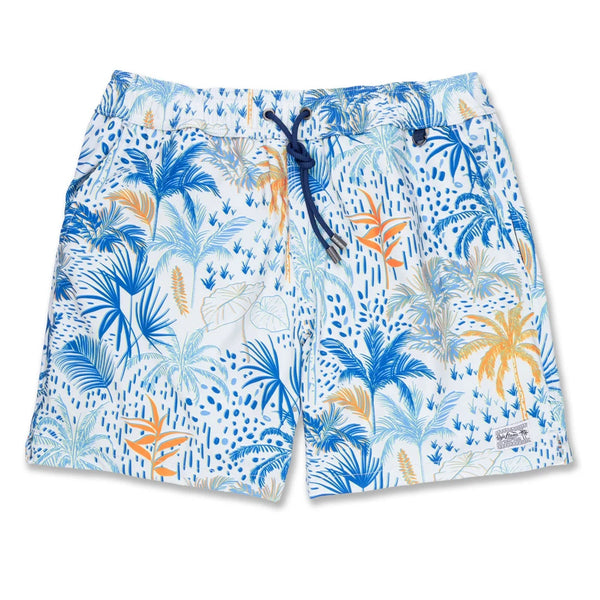 WHITE HOT TROPICS - ORANGE BURST STRETCH SWIMSUIT