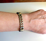 Leather Id Chain Bracelet