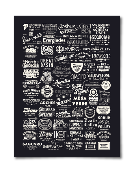 National Park Type - 18x24 Poster