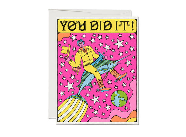 You Did It! :: Marlin Rodeo :: Congratulations Greeting Card