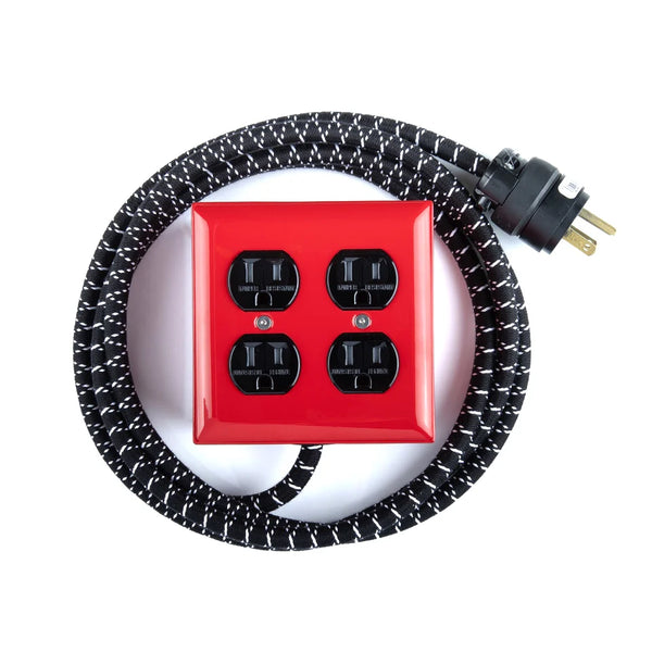 Extō+4 in BOTTLE ROCKET RED w/Black x White 8FT Extension Cord