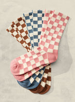 Checkerboard Crew Socks