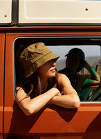 Hermosa Beach SUNBEAMS Vintage Washed Bucket Hat - Scout Brown