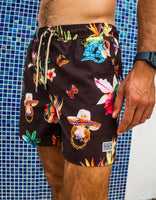 LAND BEFORE FLORAL - STRETCH SWIMSUIT TRUNKS