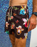 LAND BEFORE FLORAL - STRETCH SWIMSUIT TRUNKS
