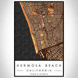 Hermosa Beach Ember Map Print - 12x18 Poster
