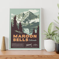 Maroon Bells - 12x16 Poster