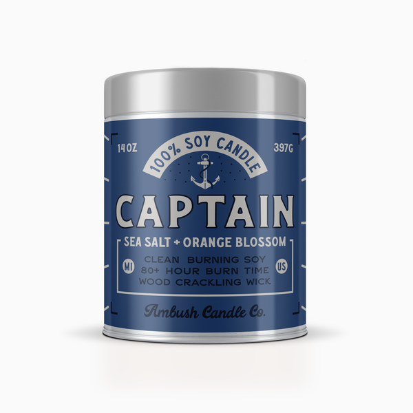Captain | Sea Salt + Orange Blossom 14oz Soy Candle