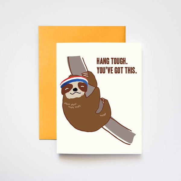 Hang Tough Sloth Encouragement Greeting Card