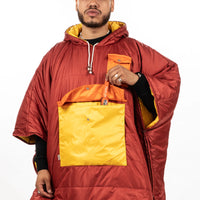 REVERSIBLE CAMP PONCHO - SUNRISE ORANGE